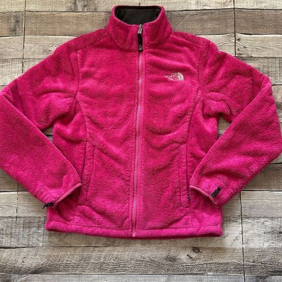 The North Face Women’s Hot Pink Barbie Teddy Fuzzy Soft Fleece Zip Up Jacket | S - Picture 1 of 12